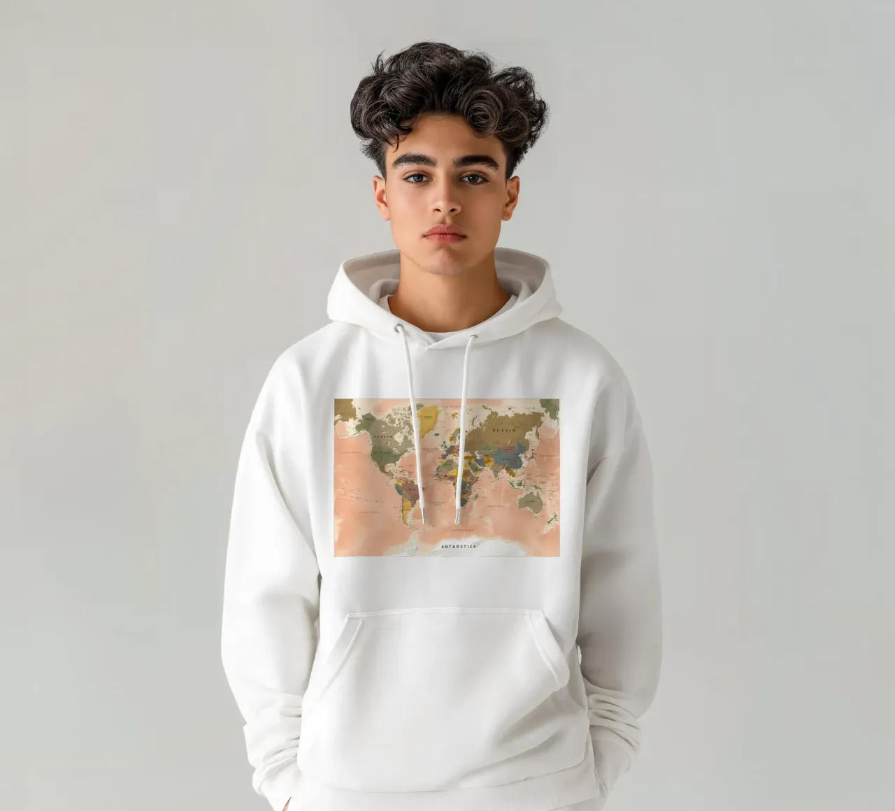 Mappa del mondo felpa con cappuccio da Aiden Garcia