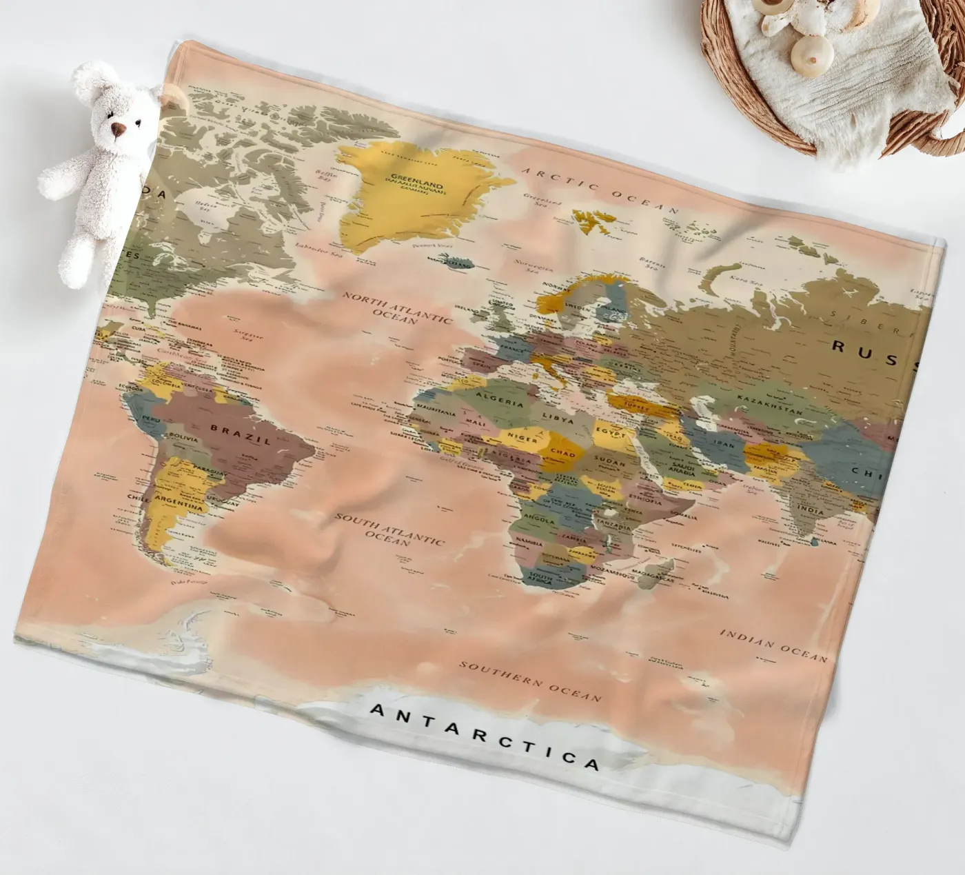 World Map Fleecedecke von Aiden Garcia