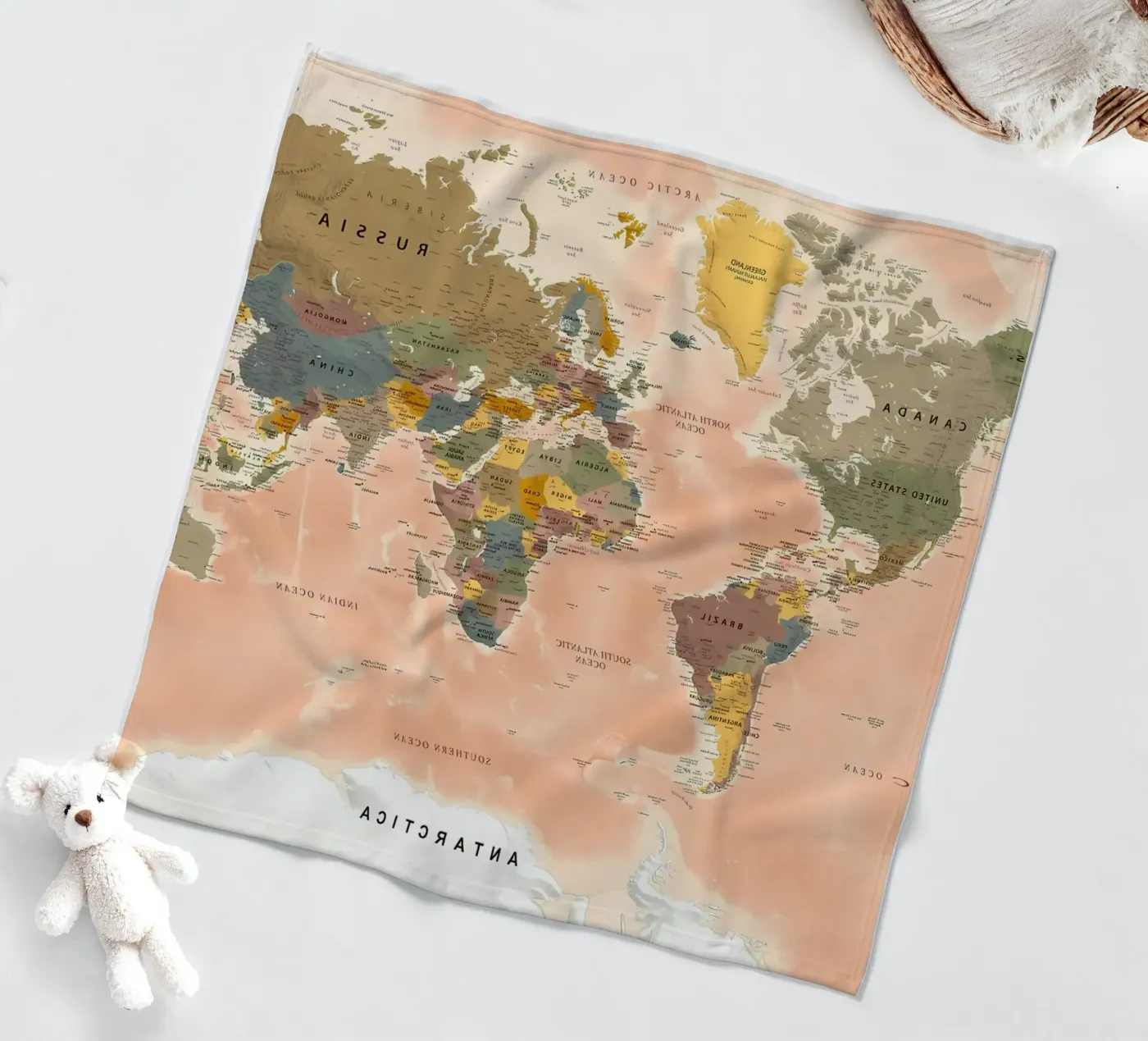 World Map Fleecedecke von Aiden Garcia