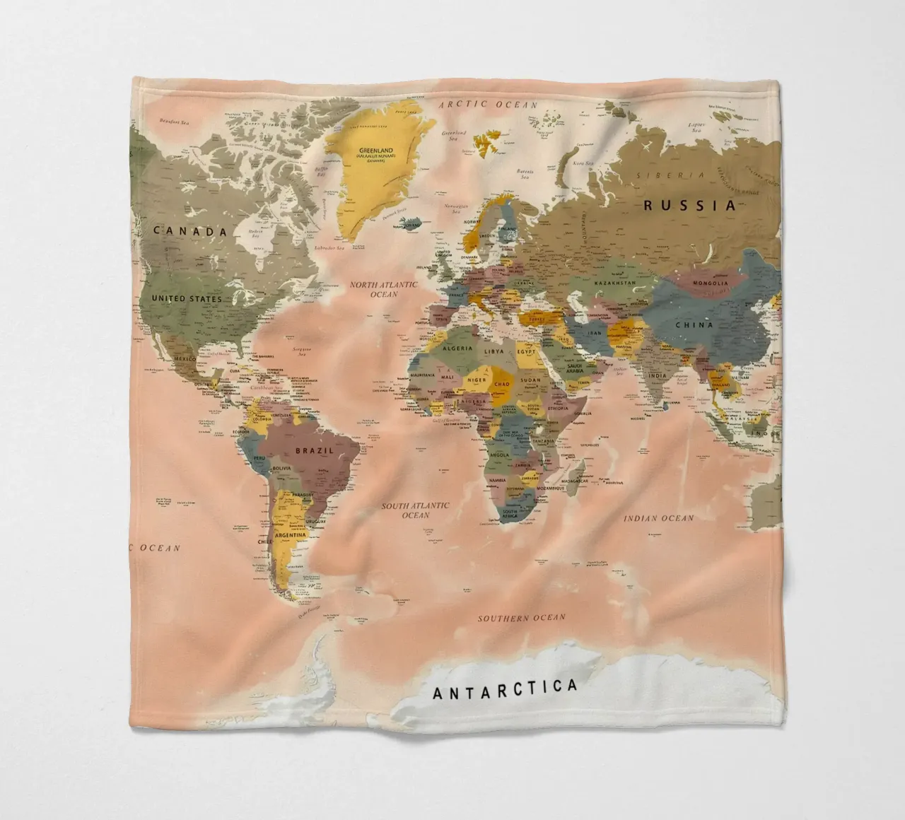 Mappa del mondo coperta in pile da Aiden Garcia