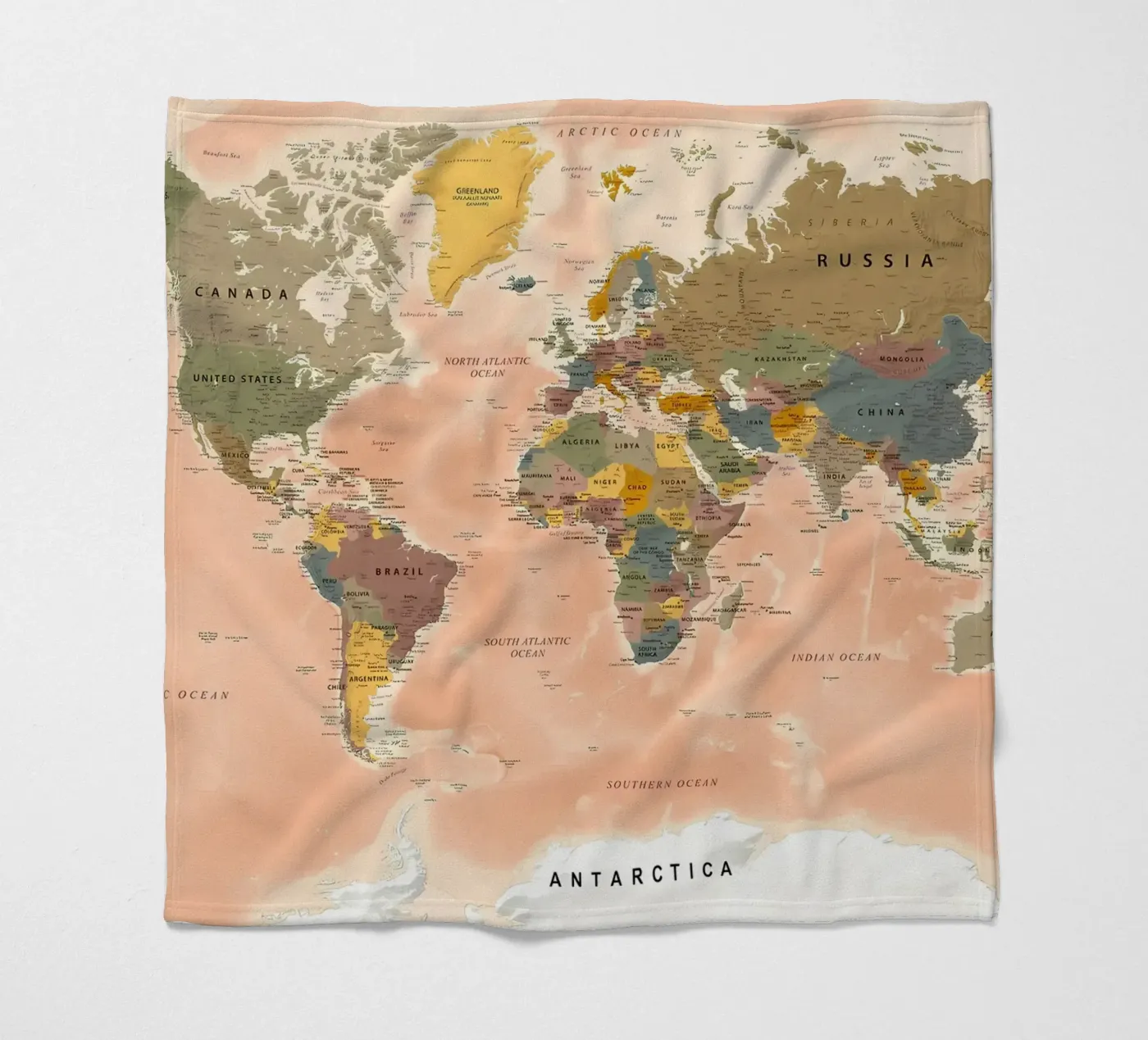 World Map Fleecedecke von Aiden Garcia