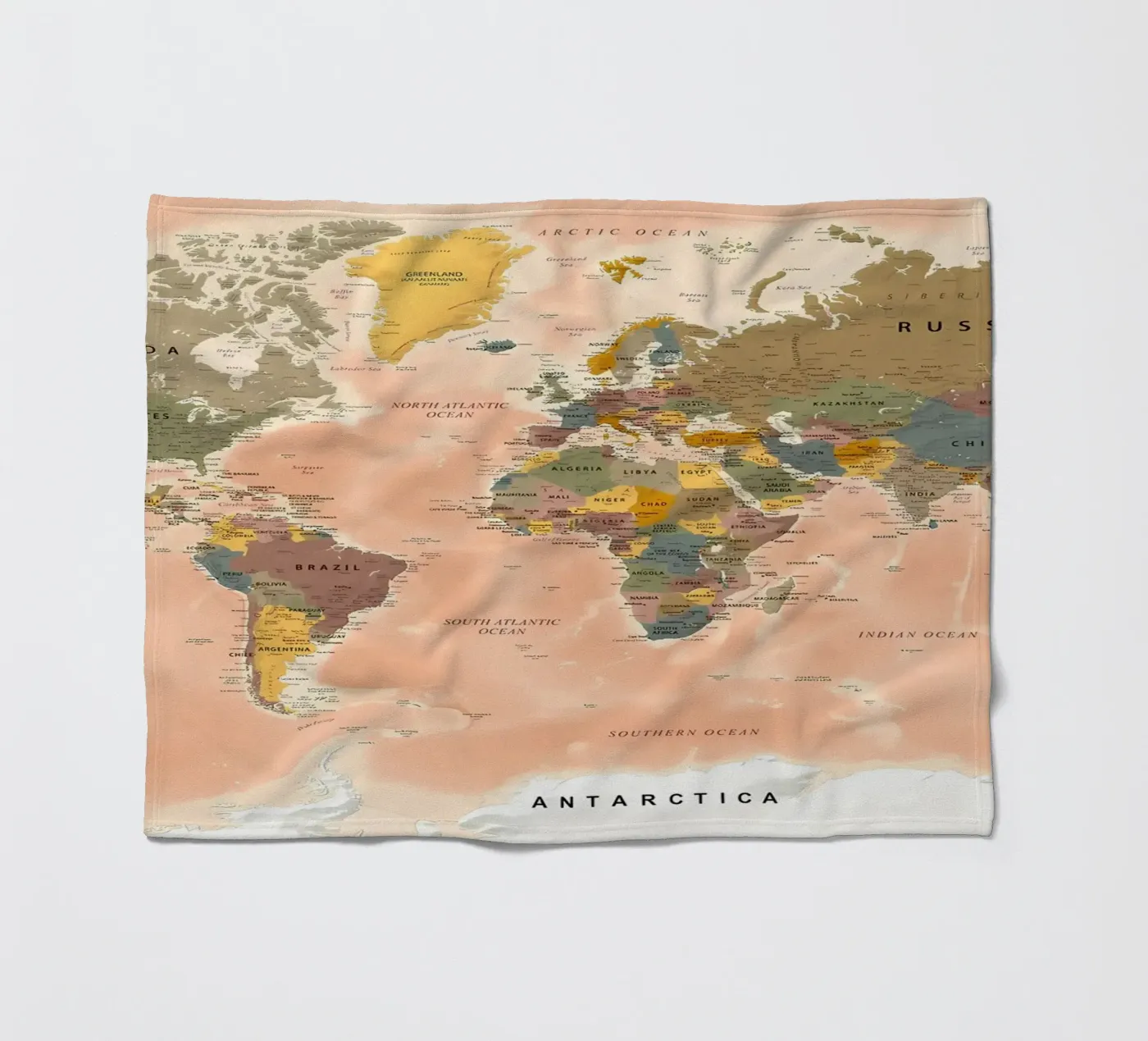 World Map Fleecedecke von Aiden Garcia