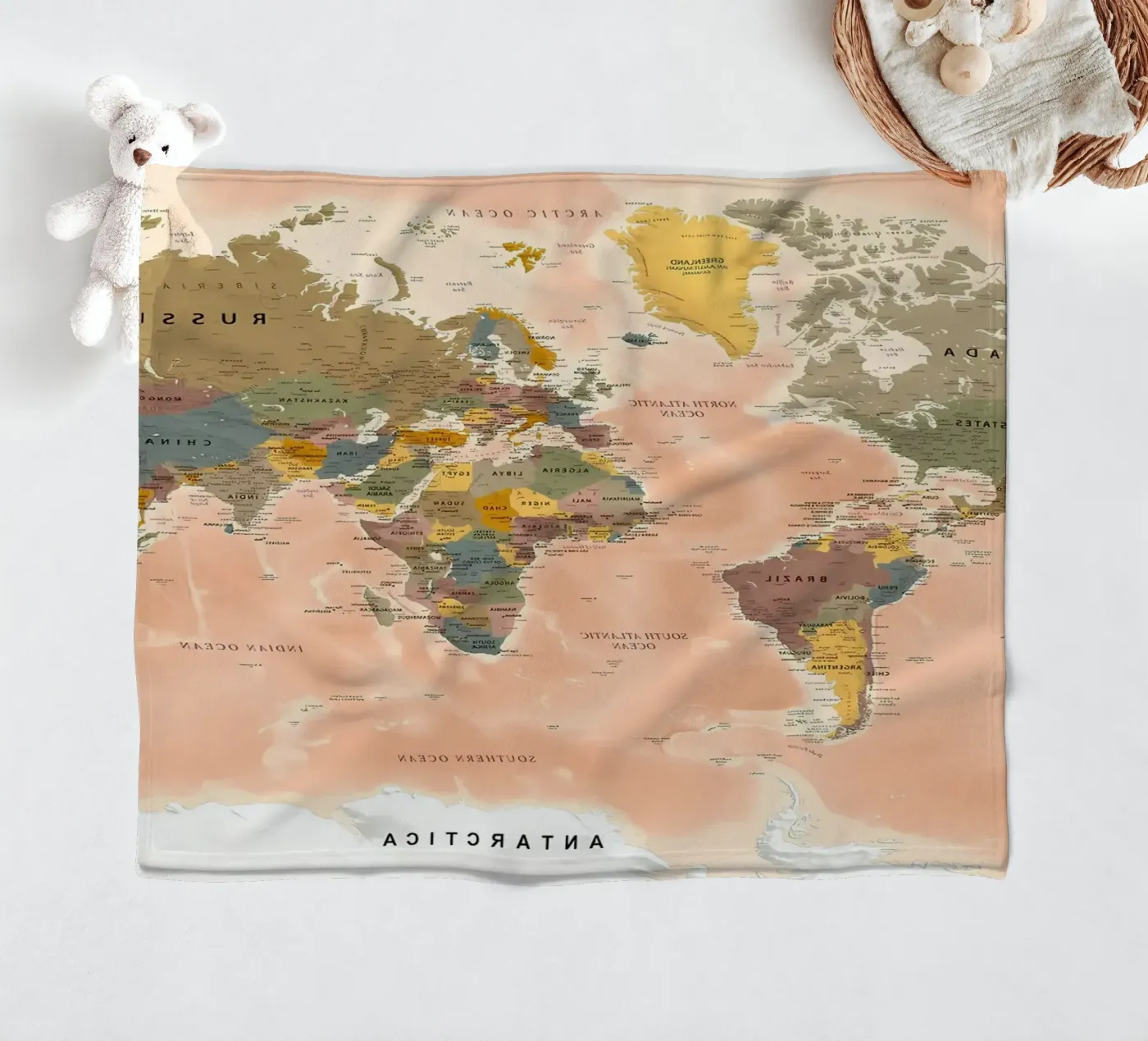 World Map Fleecedecke von Aiden Garcia