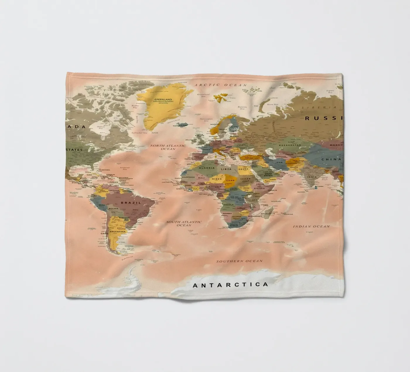 World Map Fleecedecke von Aiden Garcia