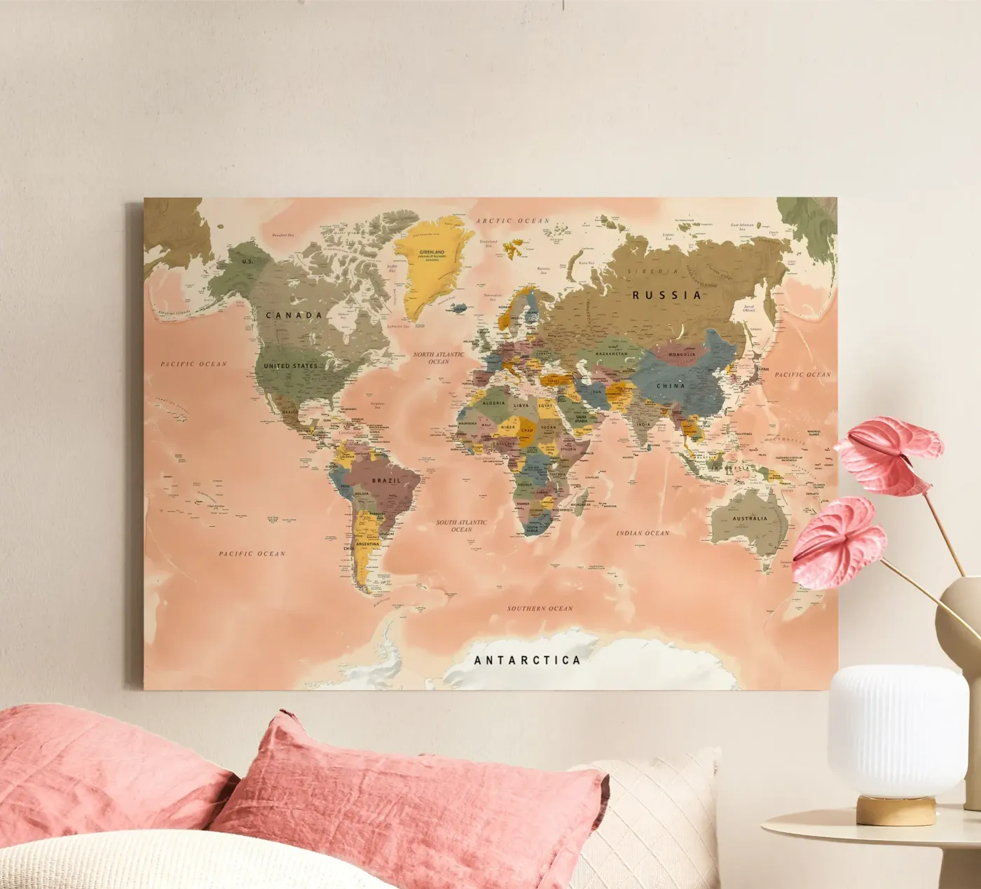 Mappa del mondo tela da Aiden Garcia