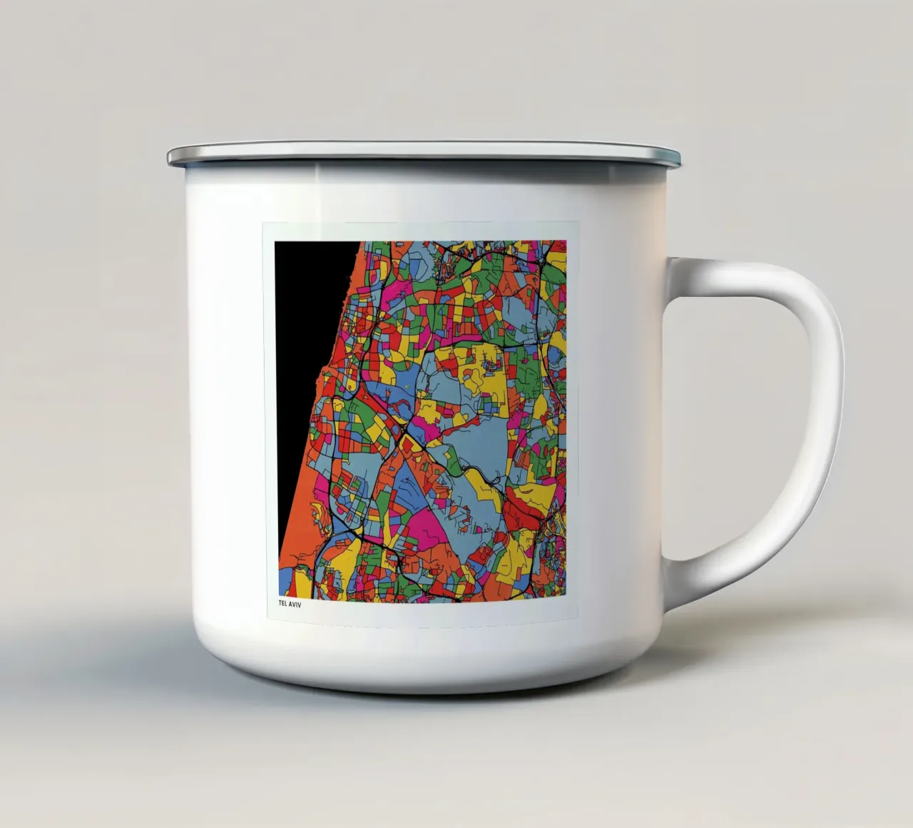 Tel Aviv tazza in smalto da The Cartography Collection