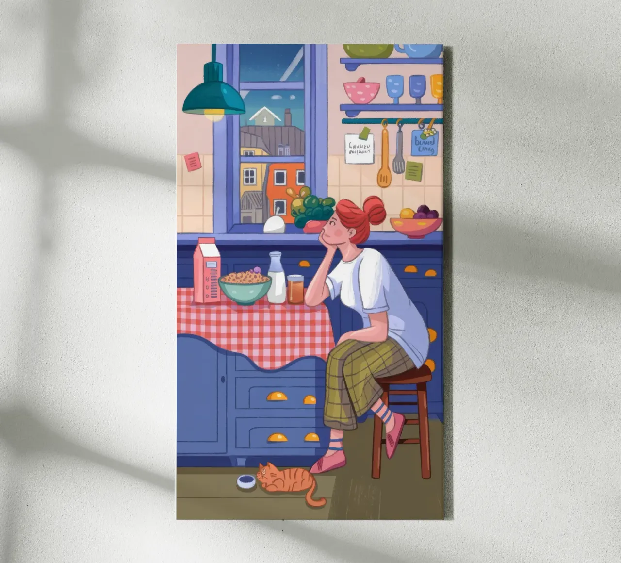 Cozy Kitchen Moments Leinwand mit Schattenfugenrahmen von Nebula Verse