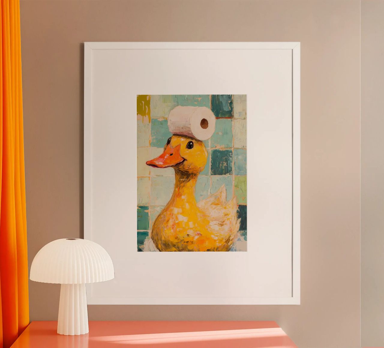 Canard avec chapeau en papier hygiénique poster de Adrian Patel
