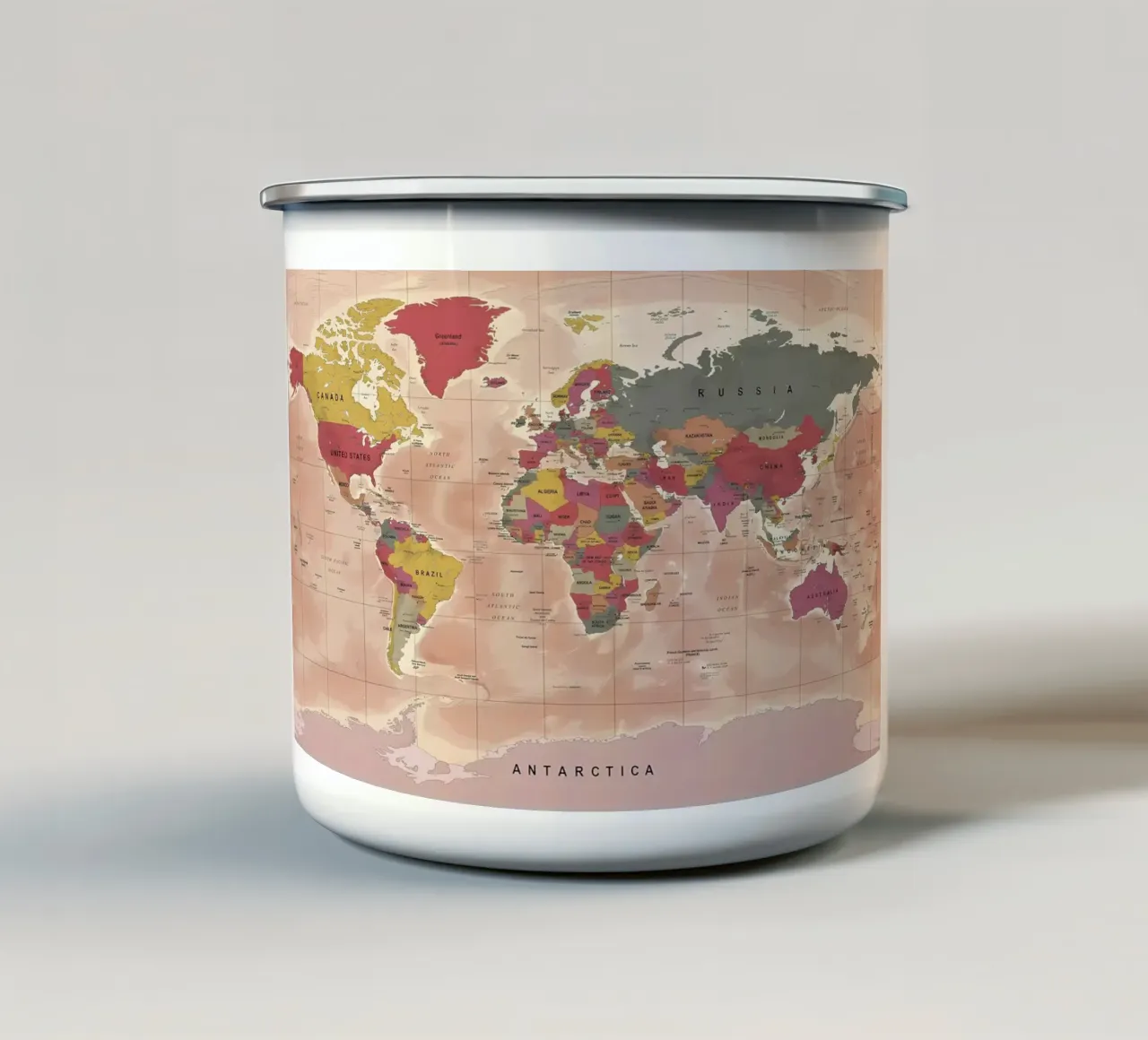 Mappa politica del mondo tazza in smalto da Aiden Garcia