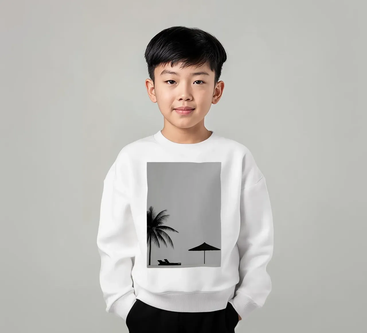 Silhouette di una spiaggia di palme felpa bambino da Matthew Katz
