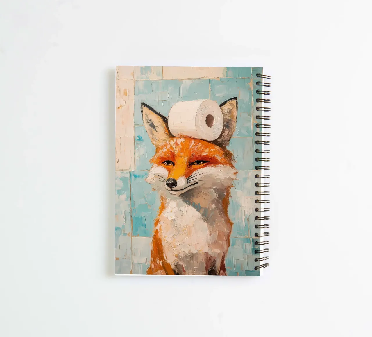 Fox with Toilet Paper spiral notebook by Adrian Patel