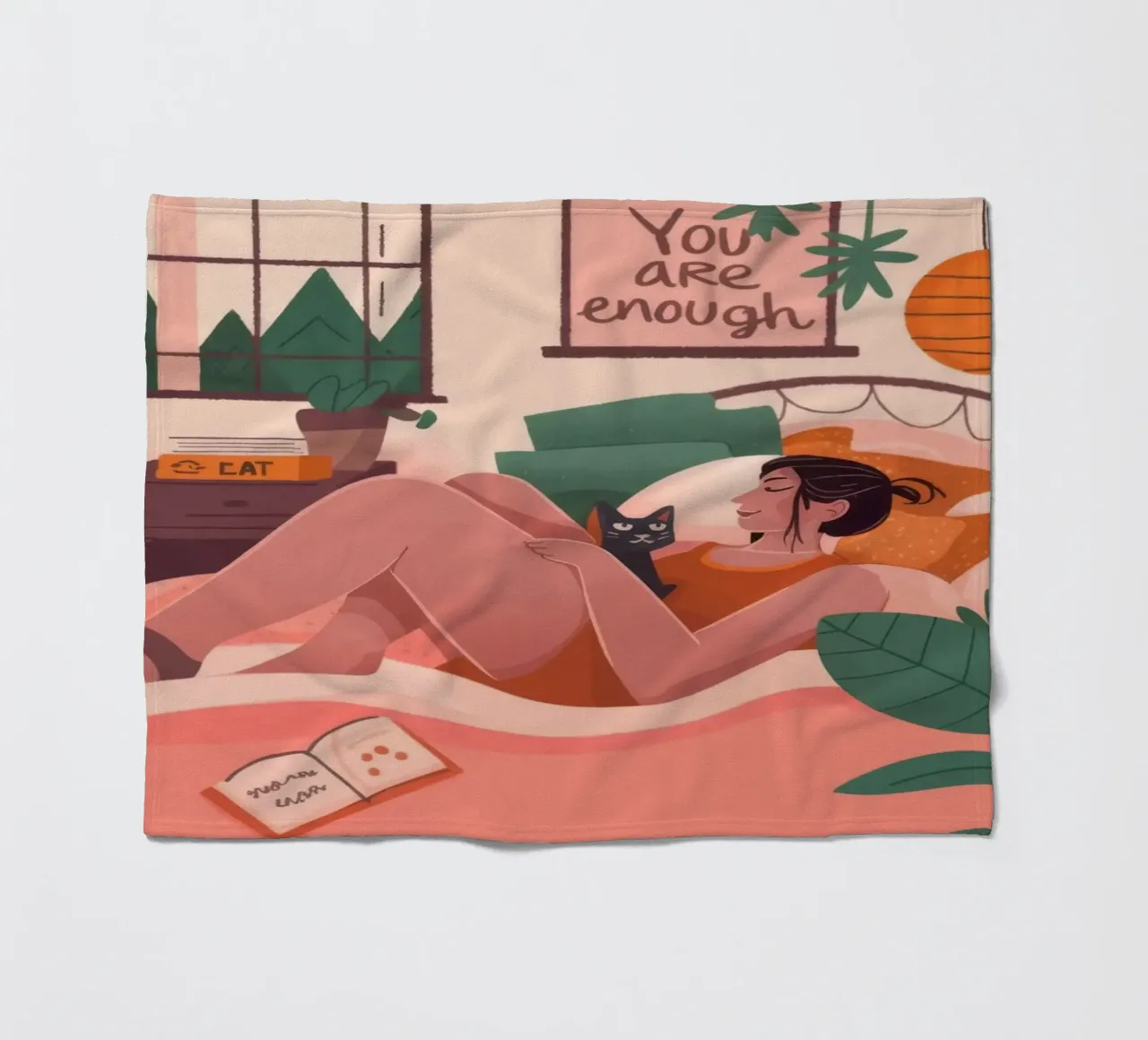 You Are Enough fleece blanket by Nebula Verse