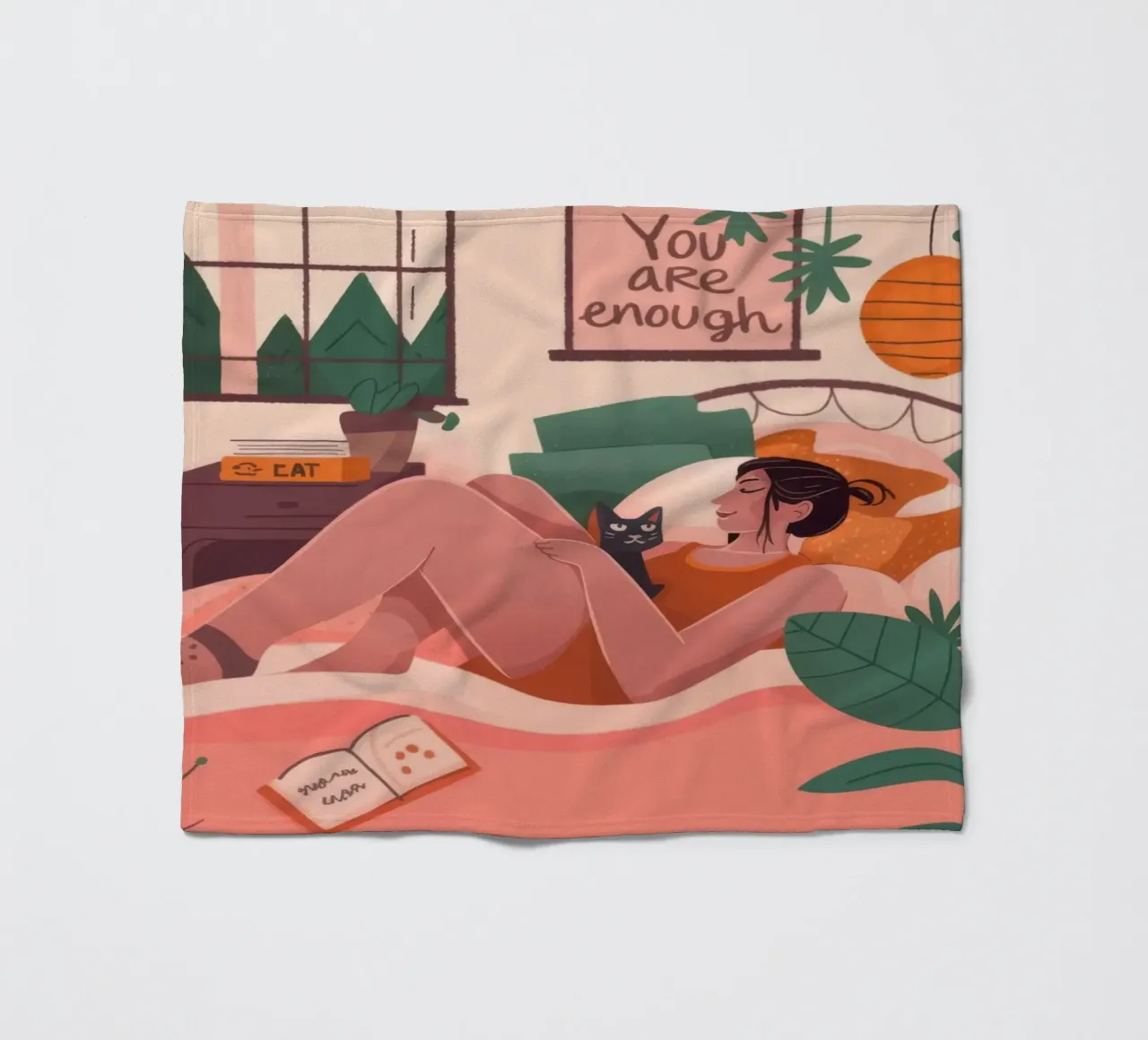 You Are Enough fleece blanket by Nebula Verse
