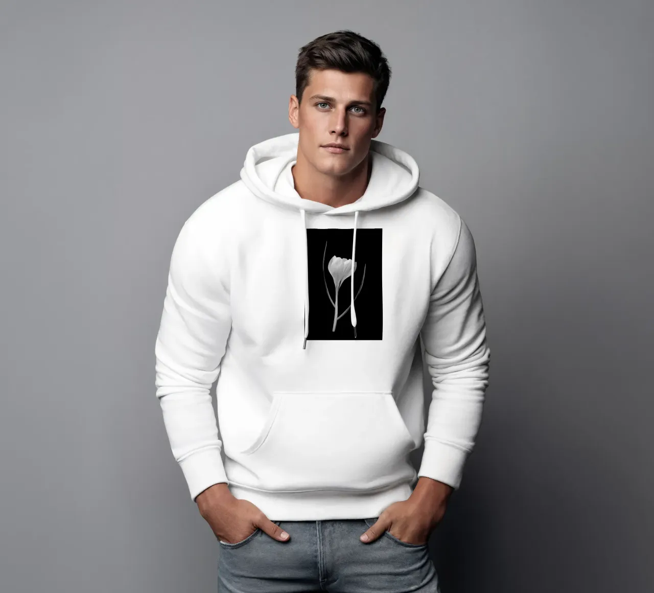 Croco in bianco e nero felpa con cappuccio da Nicholas Campbell