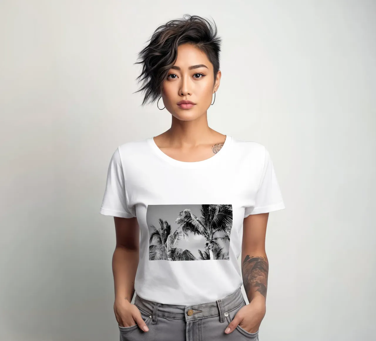 Caribbean Palms 4 women's fitted t-shirt by Matthew Katz