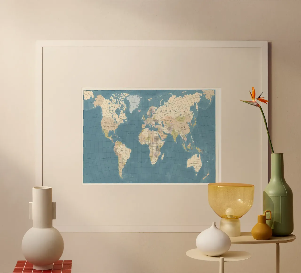 Mappa del mondo vintage poster da Aiden Garcia