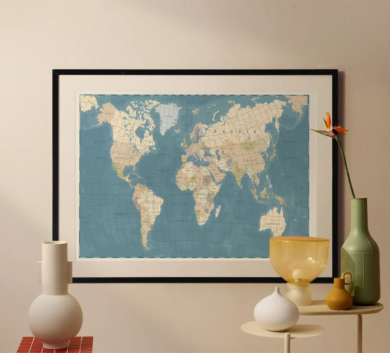 Mappa del mondo vintage poster da Aiden Garcia