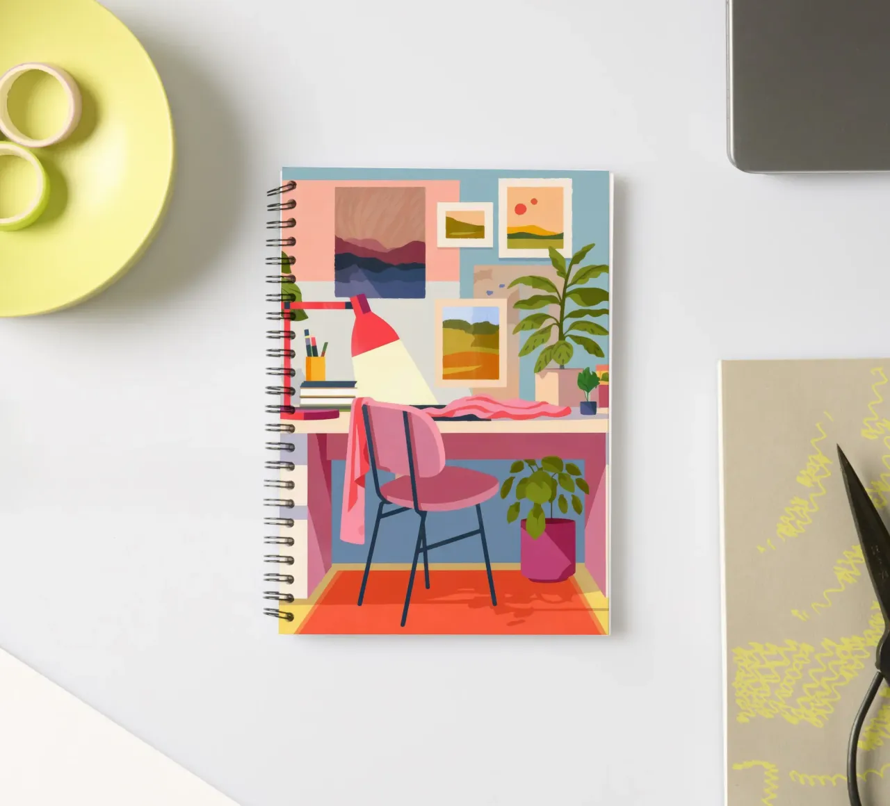 Creative Workspace Bliss spiral notebook by Nebula Verse