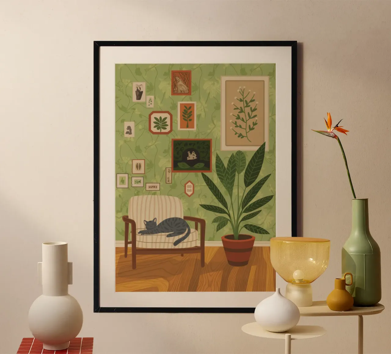 Angolo di pace ritirato poster con telaio in legno da Nebula Verse