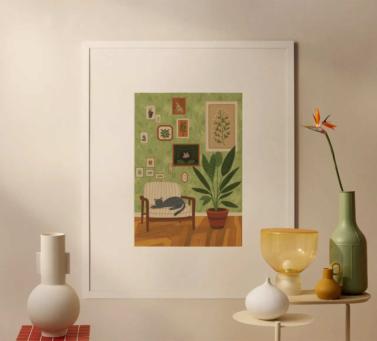Angolo di pace ritirato poster con telaio in legno da Nebula Verse