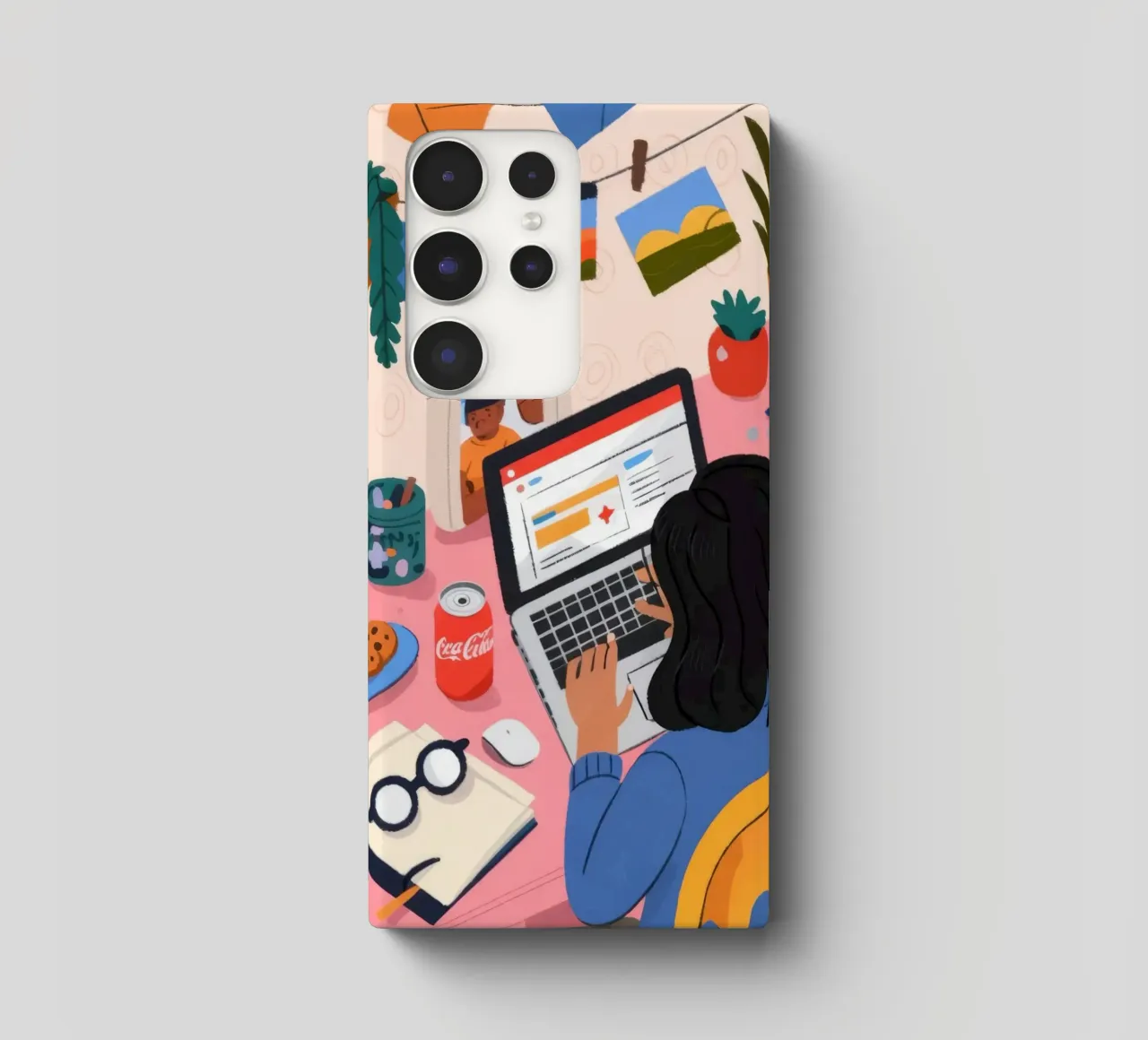 Sessione di studio focalizzata cover samsung da Nebula Verse