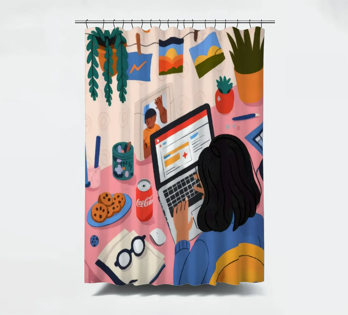 Fokussierte Studiensitzung Duschvorhang von Nebula Verse