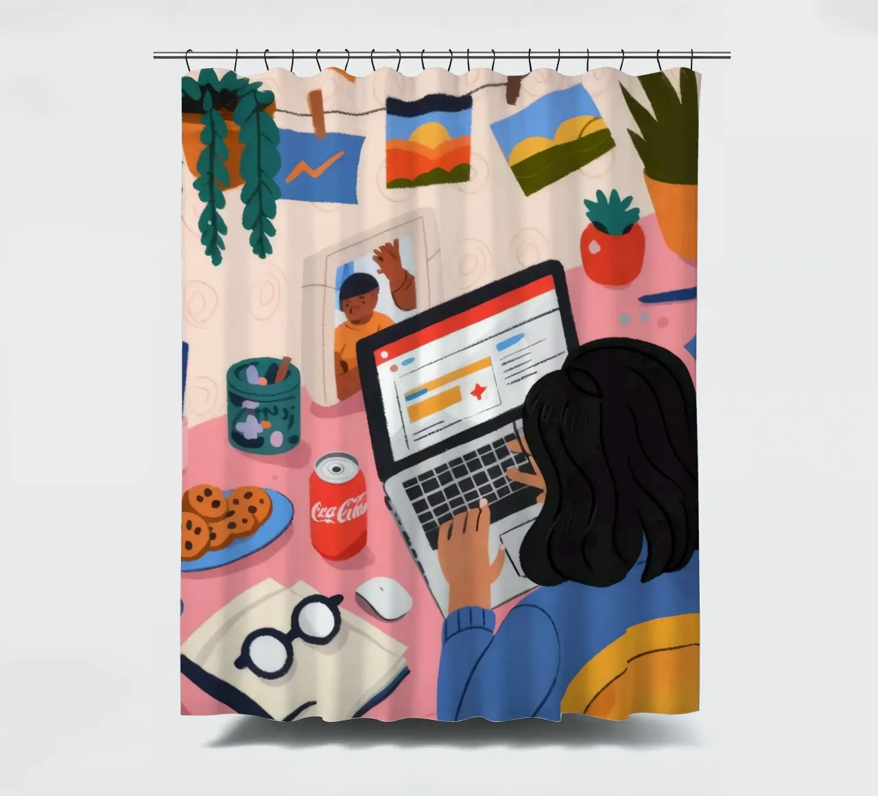 Fokussierte Studiensitzung Duschvorhang von Nebula Verse