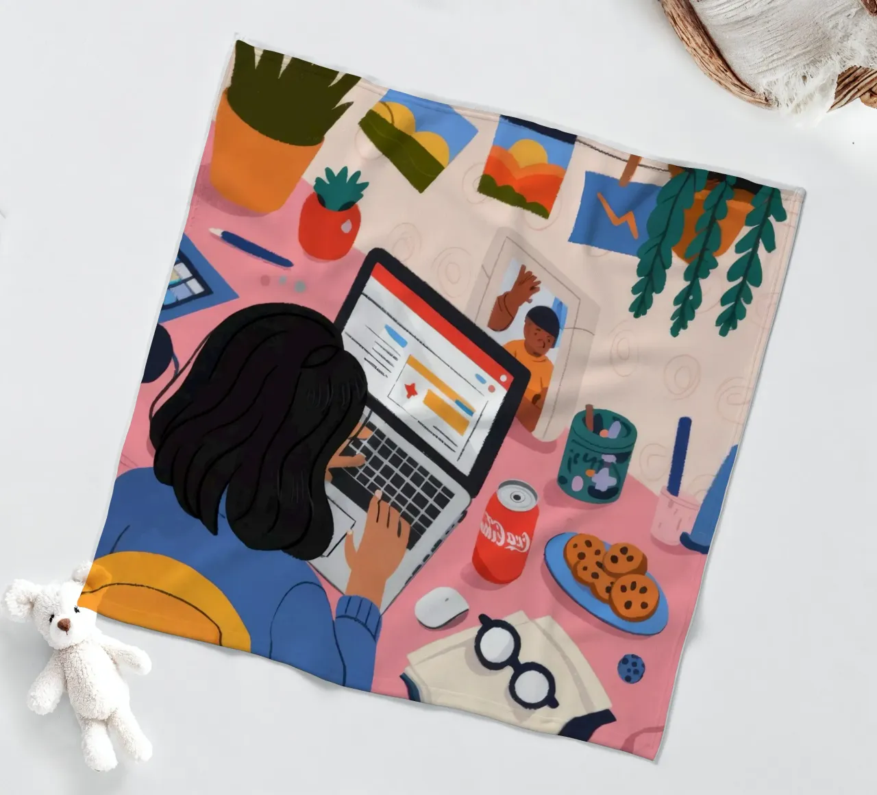 Gerichte studiesessie fleecedeken van Nebula Verse