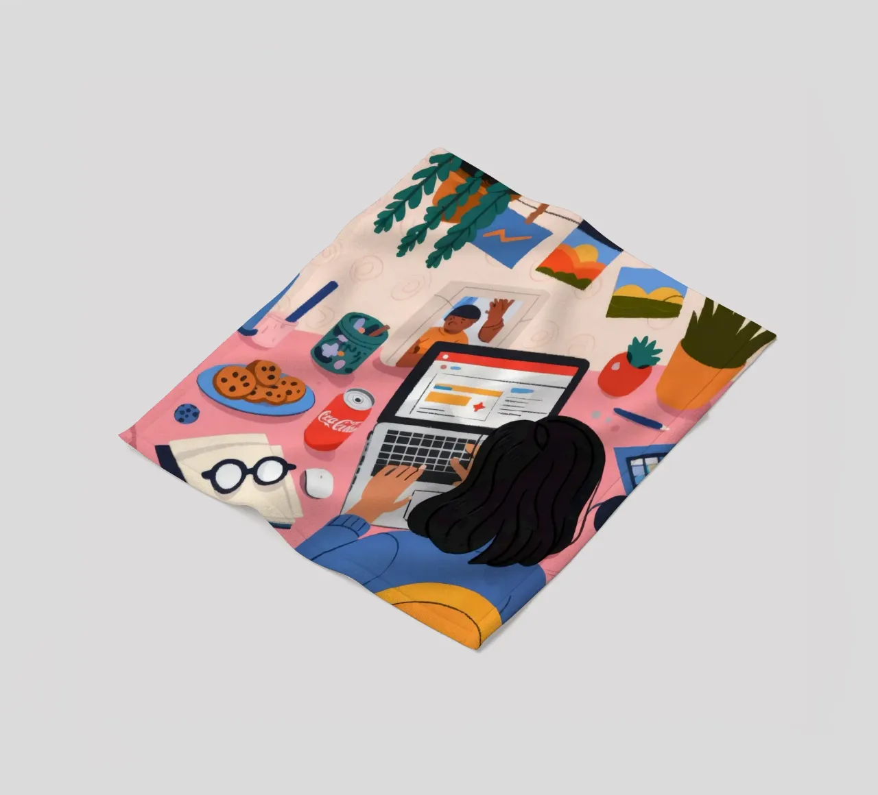 Gerichte studiesessie fleecedeken van Nebula Verse