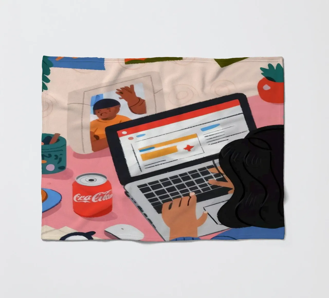 Gerichte studiesessie fleecedeken van Nebula Verse