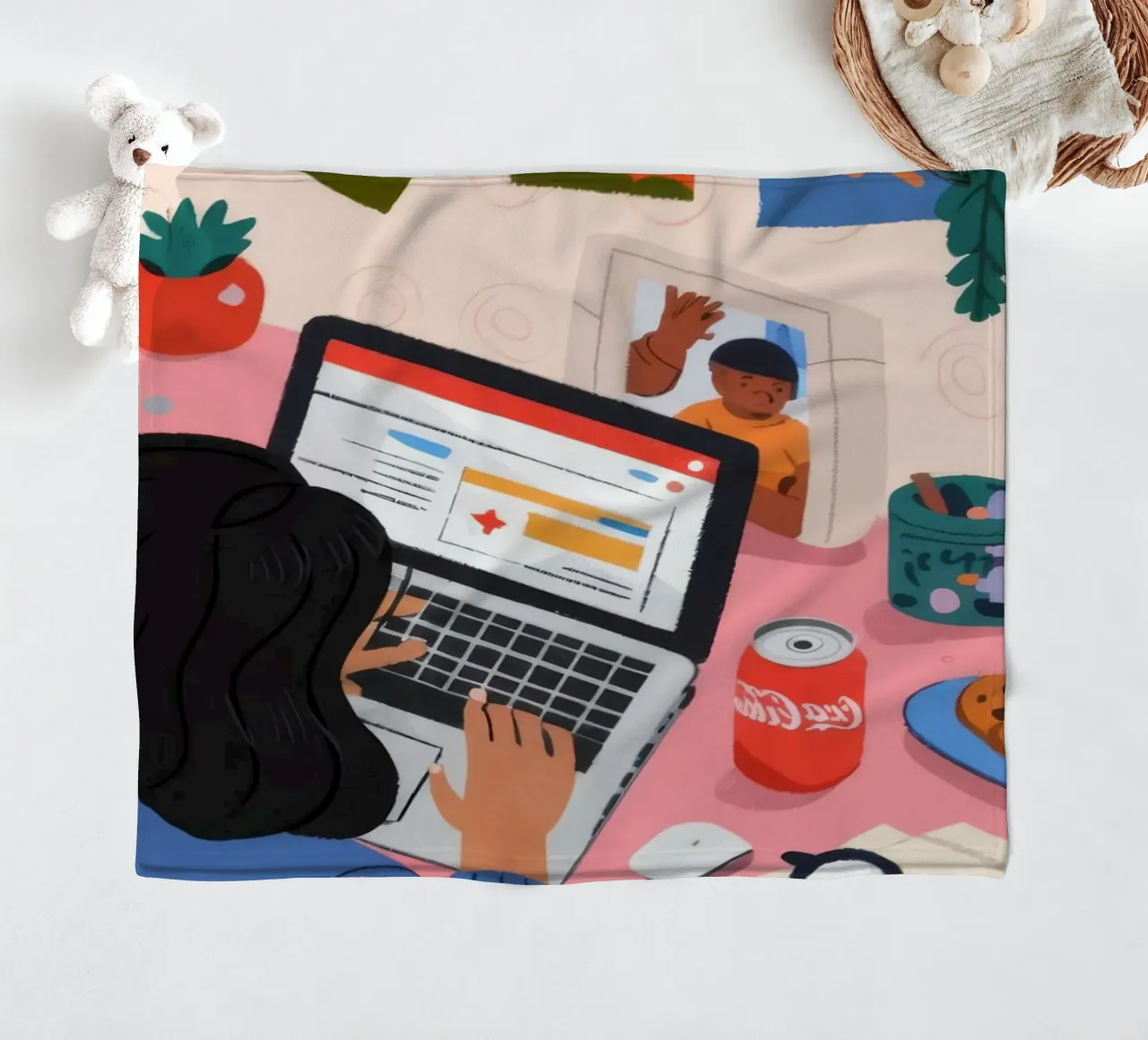 Gerichte studiesessie fleecedeken van Nebula Verse