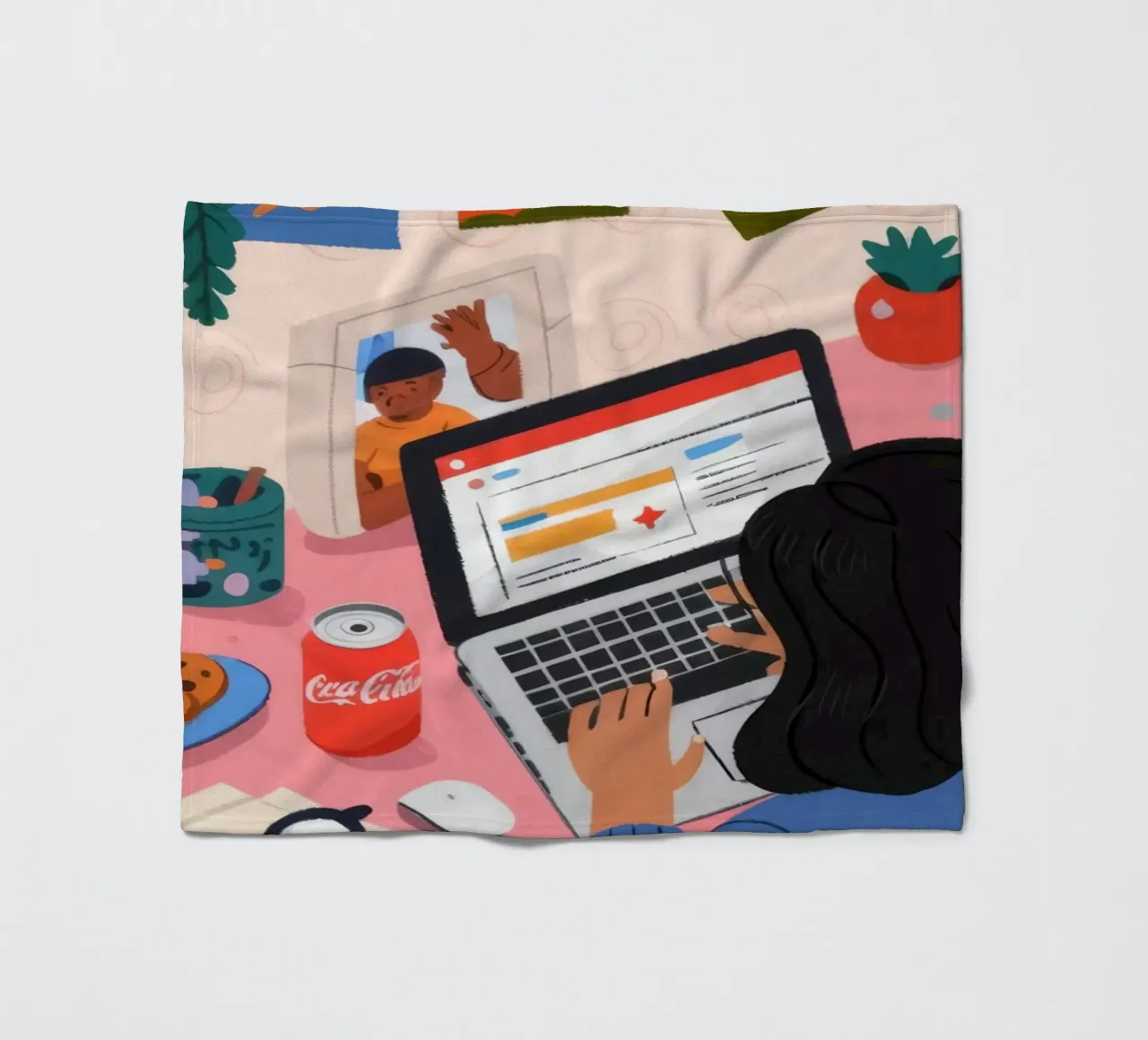 Gerichte studiesessie fleecedeken van Nebula Verse