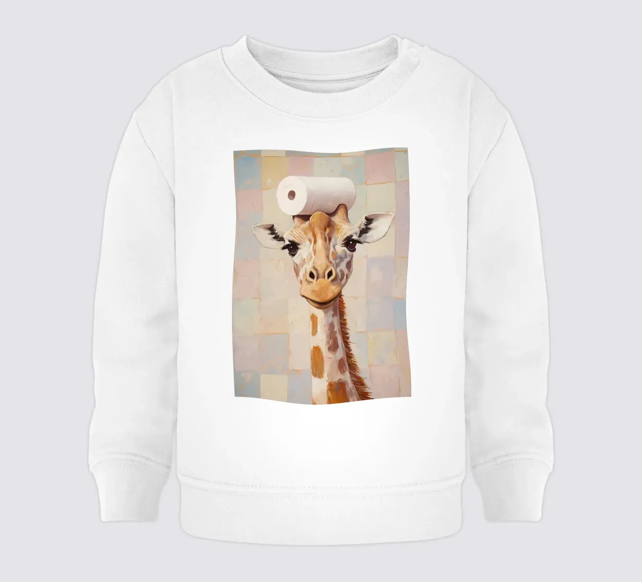 Giraffa con carta igienica felpa neonato da Adrian Patel