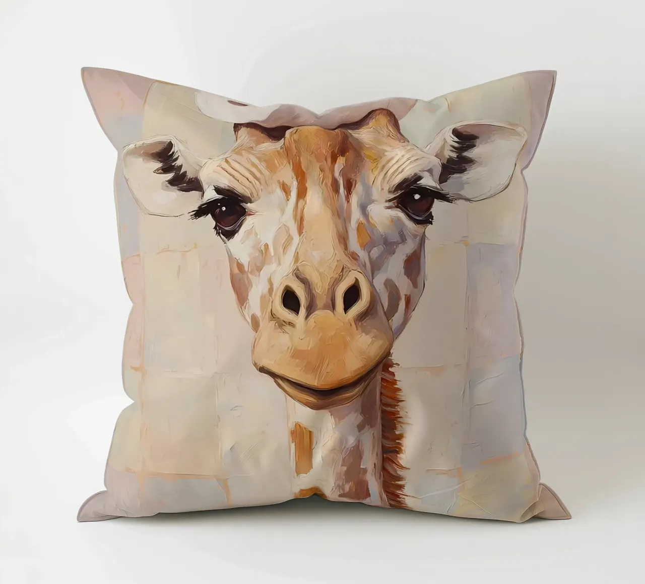 Giraffe with Toilet Paper decorative cushion by Adrian Patel