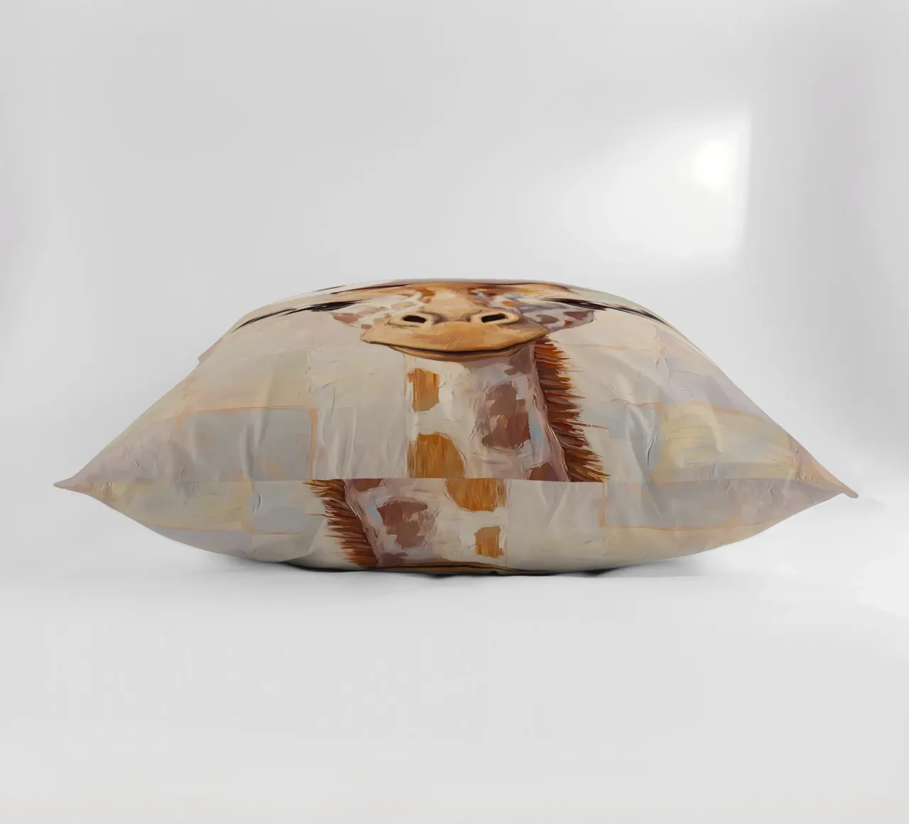 Giraffe with Toilet Paper decorative cushion by Adrian Patel