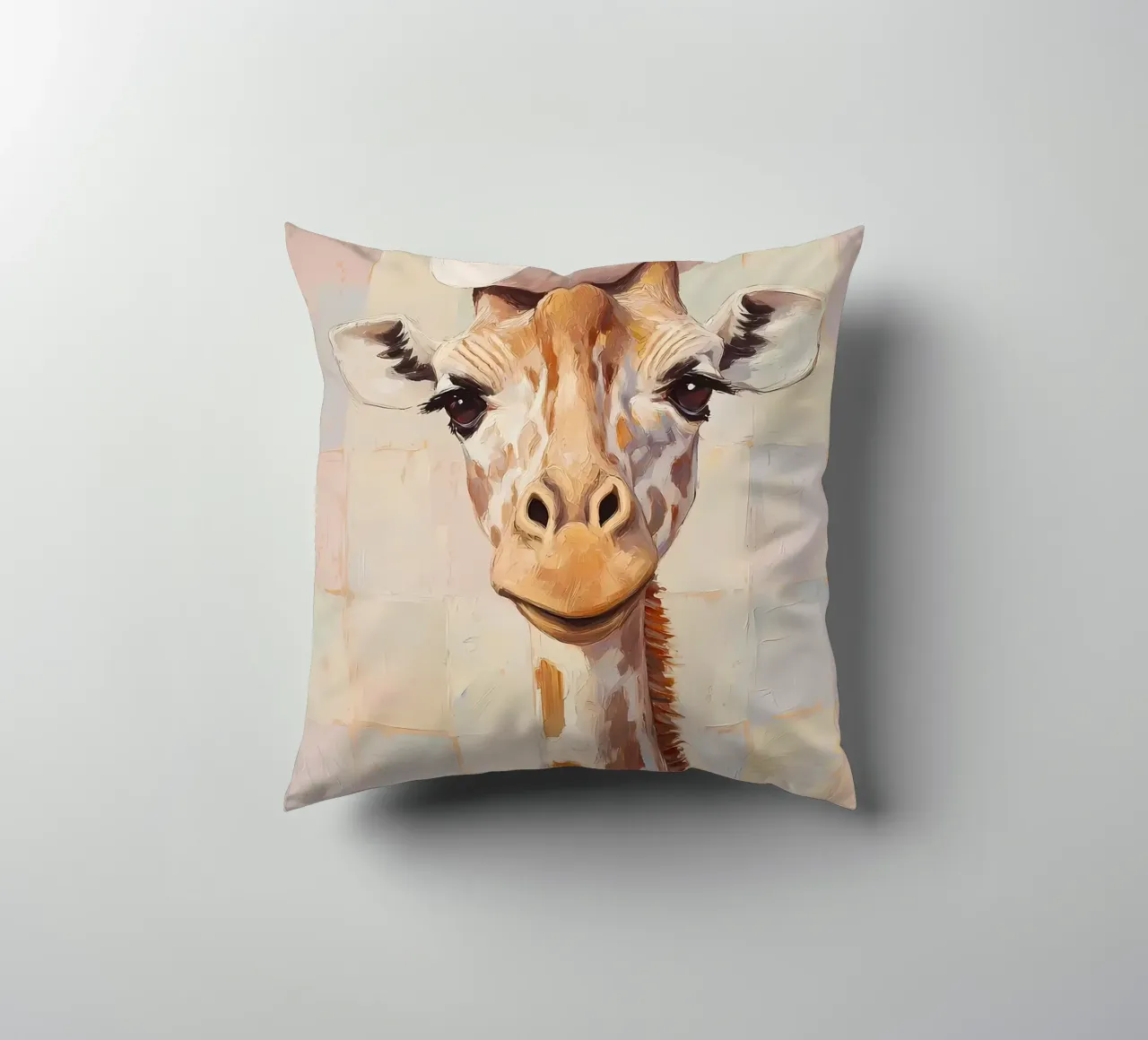 Giraffe with Toilet Paper decorative cushion by Adrian Patel