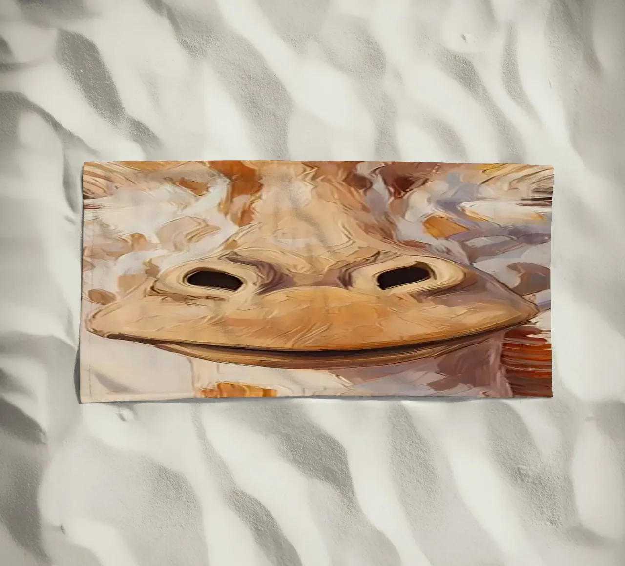 Giraffa con carta igienica telo mare da Adrian Patel