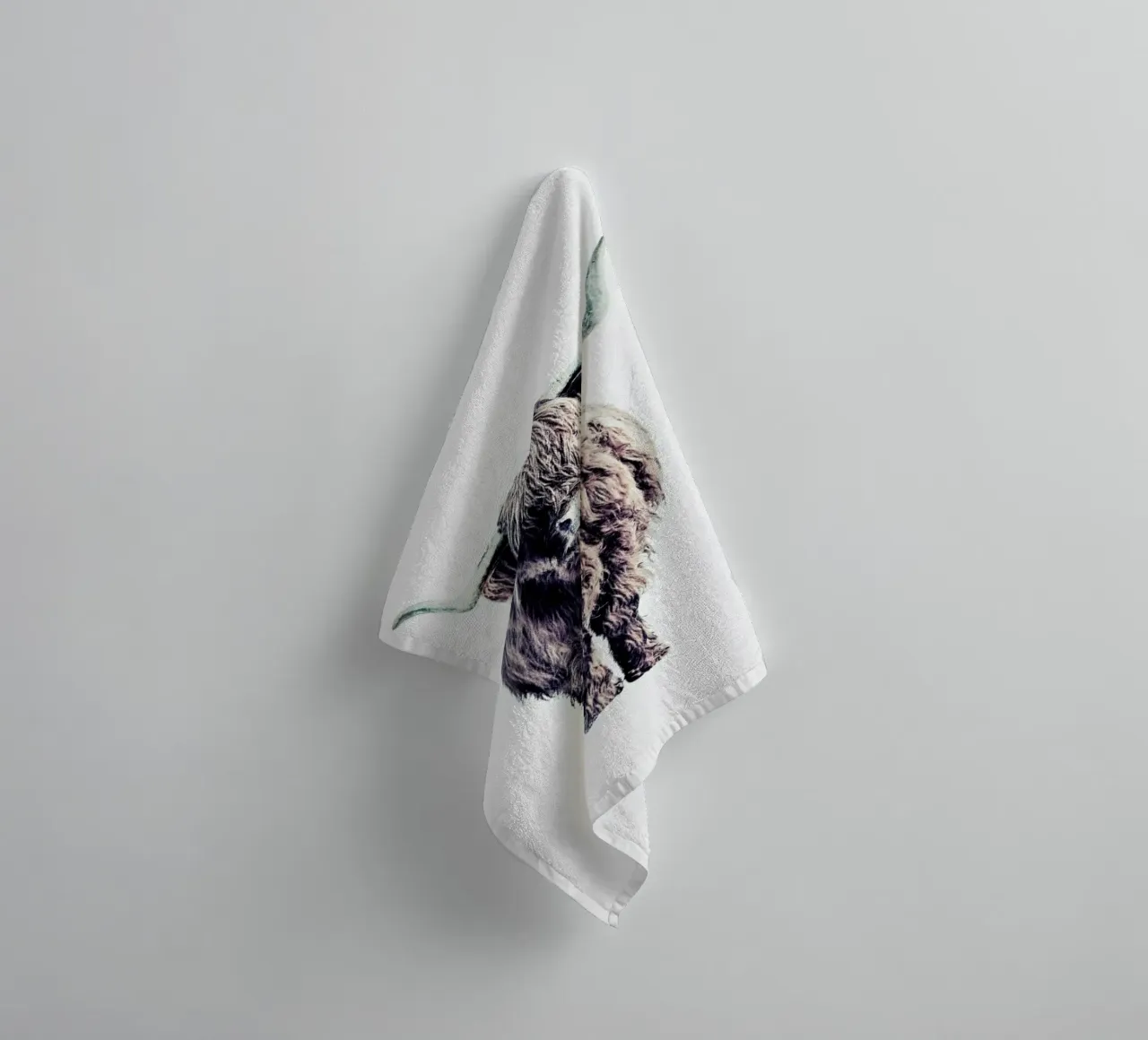Highland Cattle Colin White asciugamano da bagno da Monika Strigel