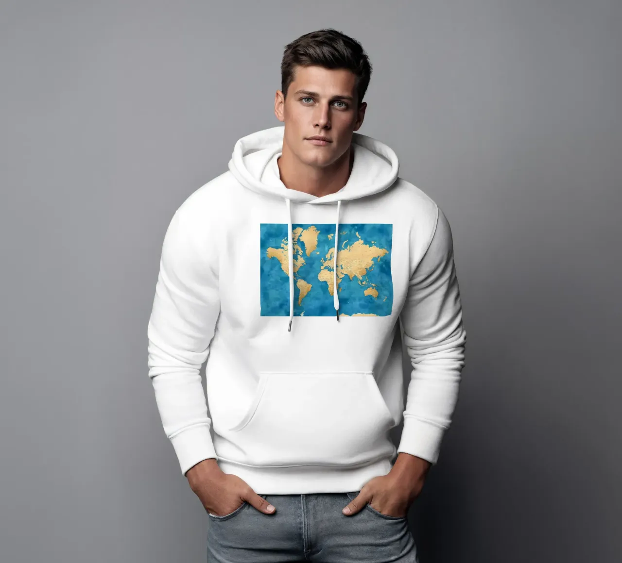 Mappa del mondo dettagliata Ernestt felpa con cappuccio da Aiden Garcia
