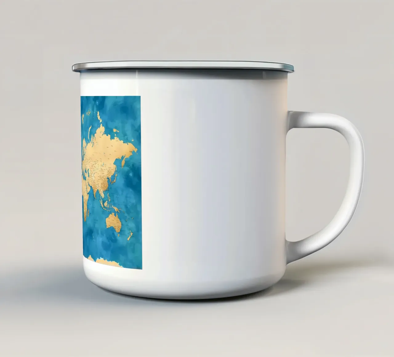 Mappa del mondo dettagliata Ernestt tazza in smalto da Aiden Garcia