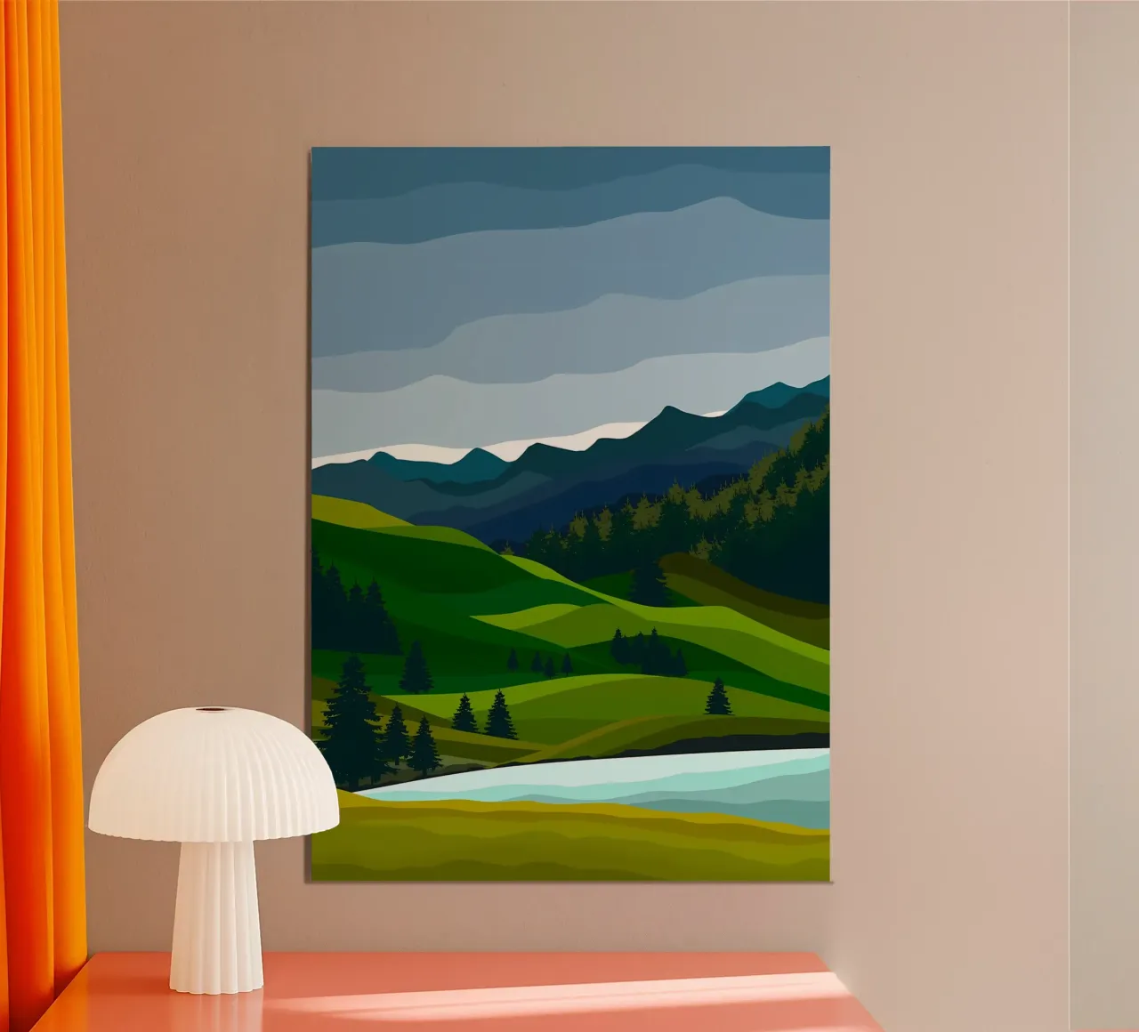Paesaggio di montagna poster con telaio in alluminio da Bartosz Powalka