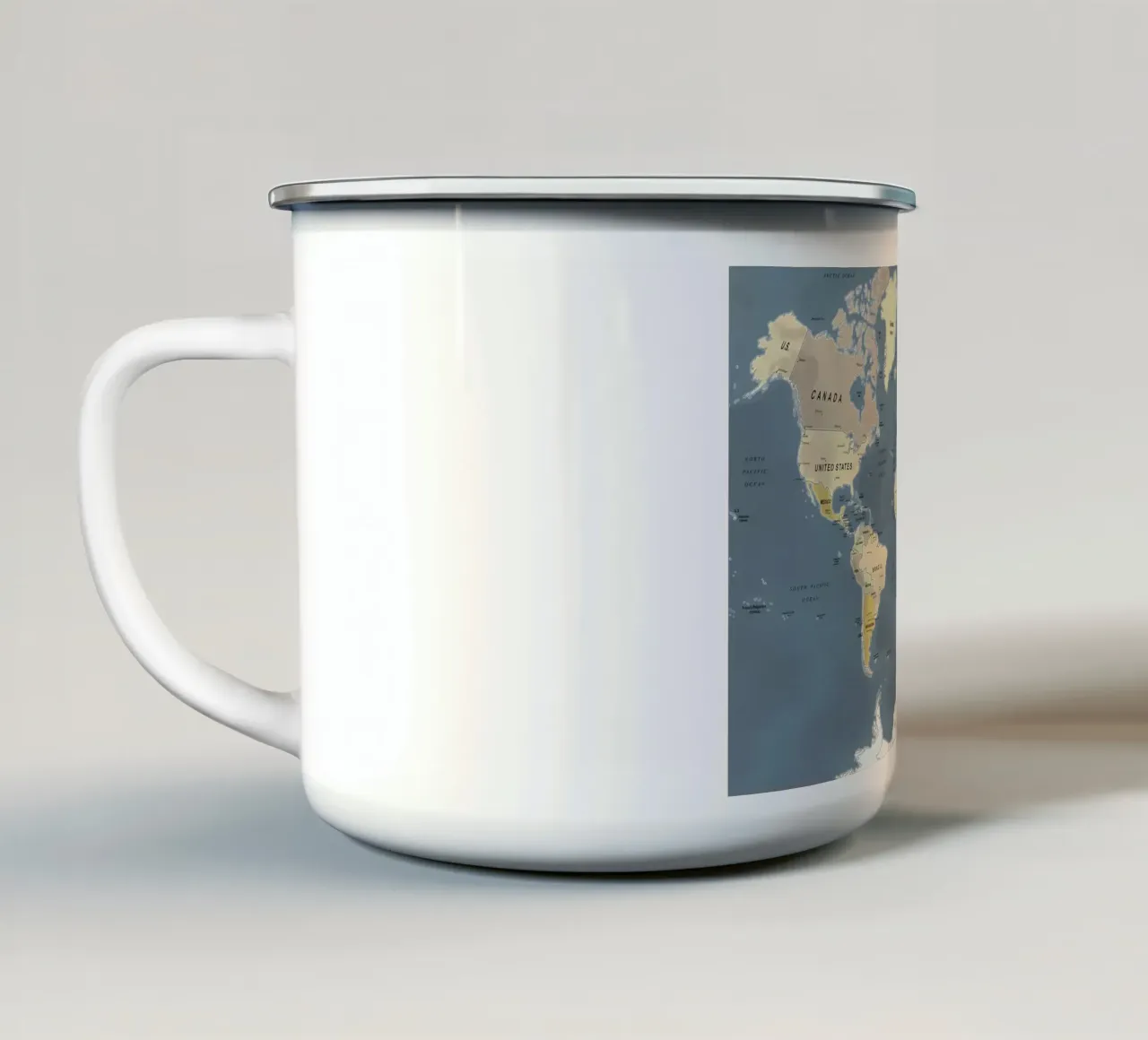 Mappa del mondo tazza in smalto da Aiden Garcia