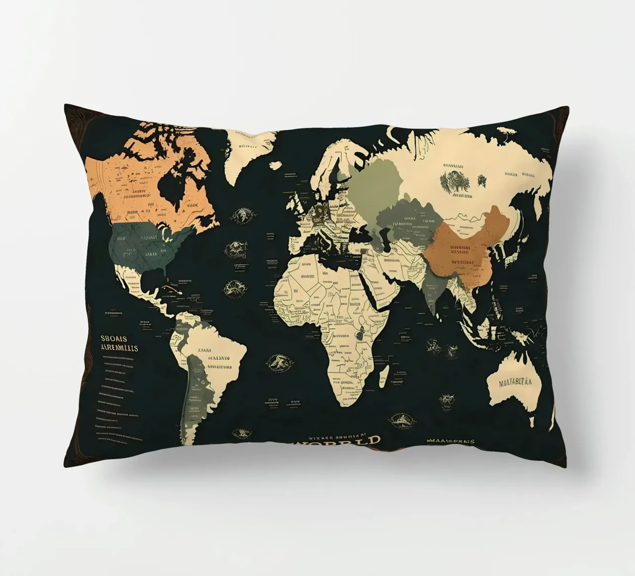 Mappa del mondo cuscino da Aiden Garcia