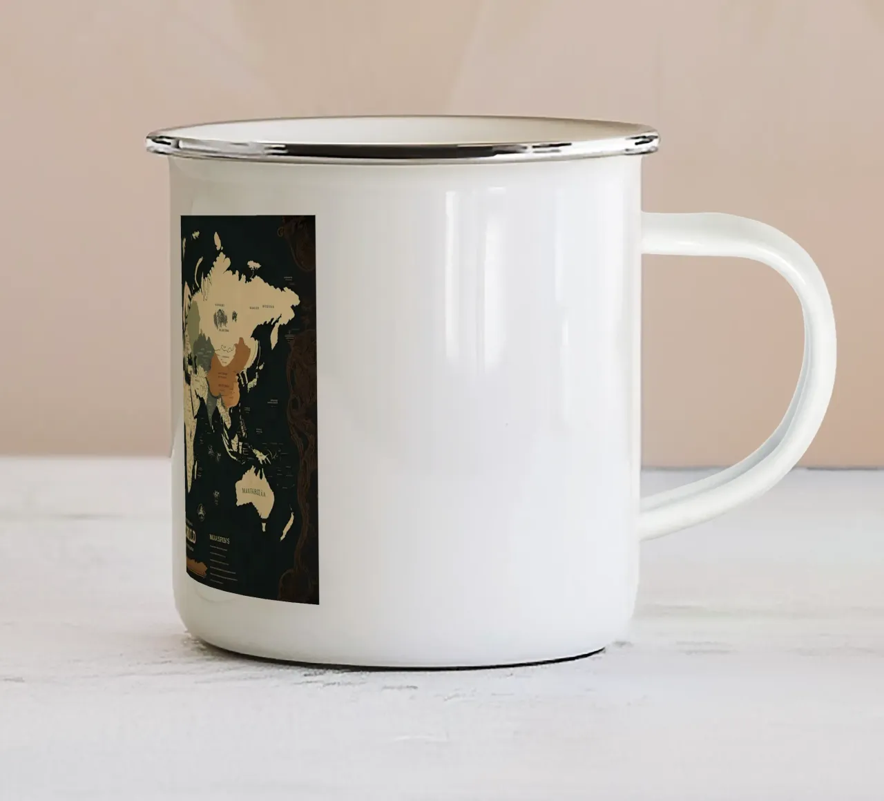 Mappa del mondo tazza in smalto da Aiden Garcia