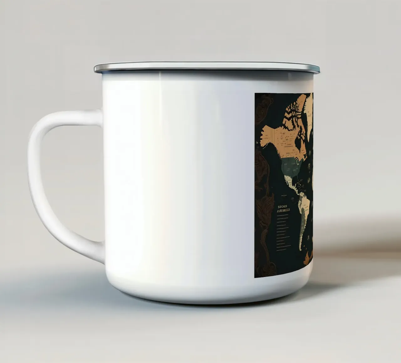Mappa del mondo tazza in smalto da Aiden Garcia