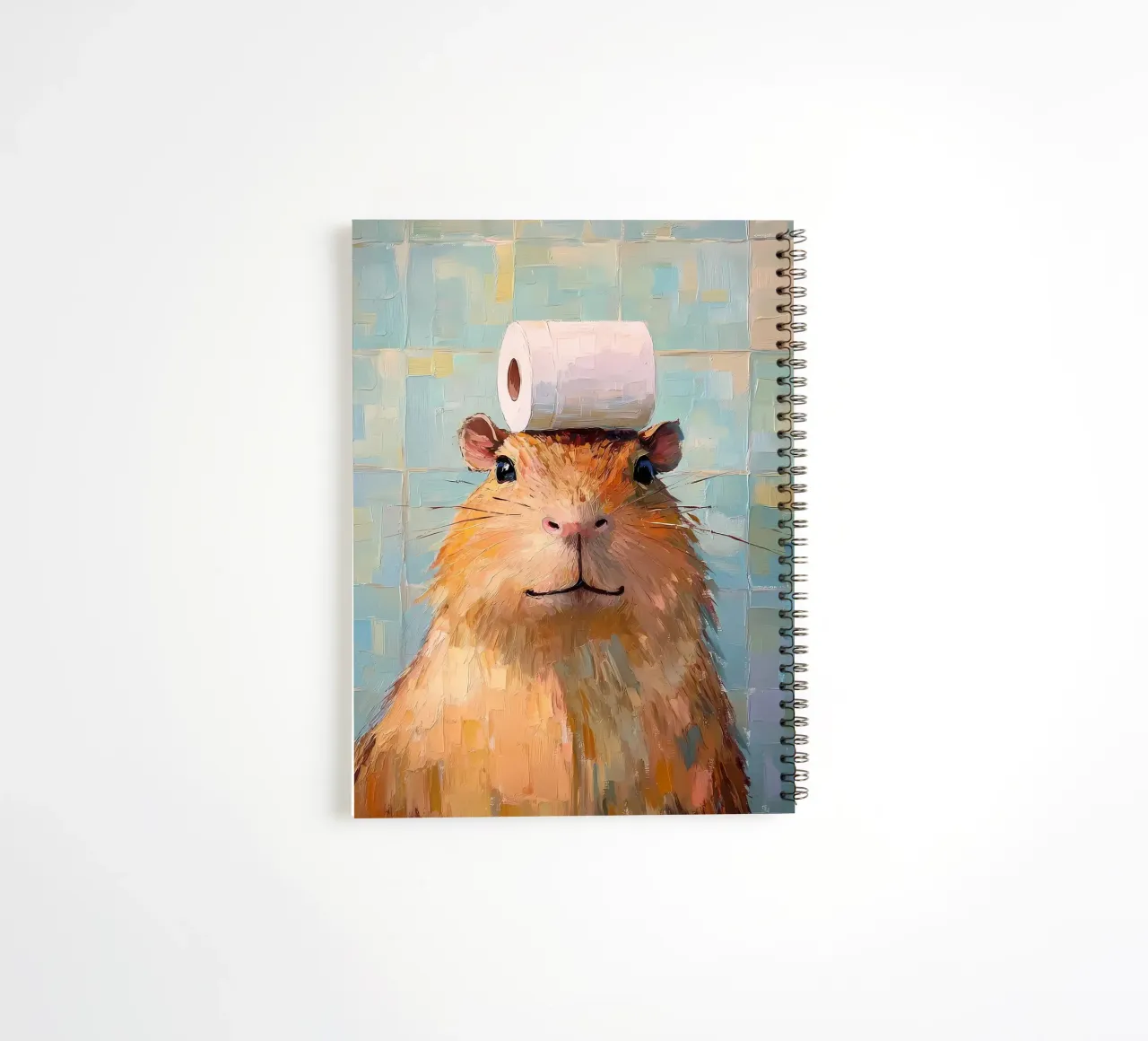 Hamster with Toilet Paper spiral notebook by Adrian Patel