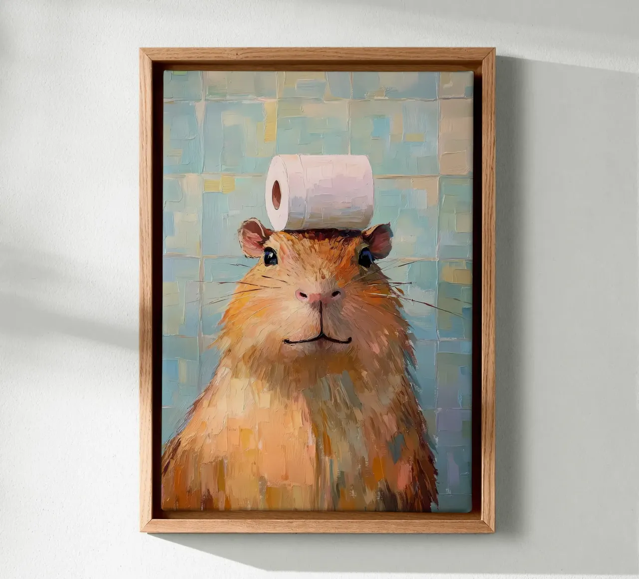 Hamster met wc-papier canvas met Baklijst van Adrian Patel