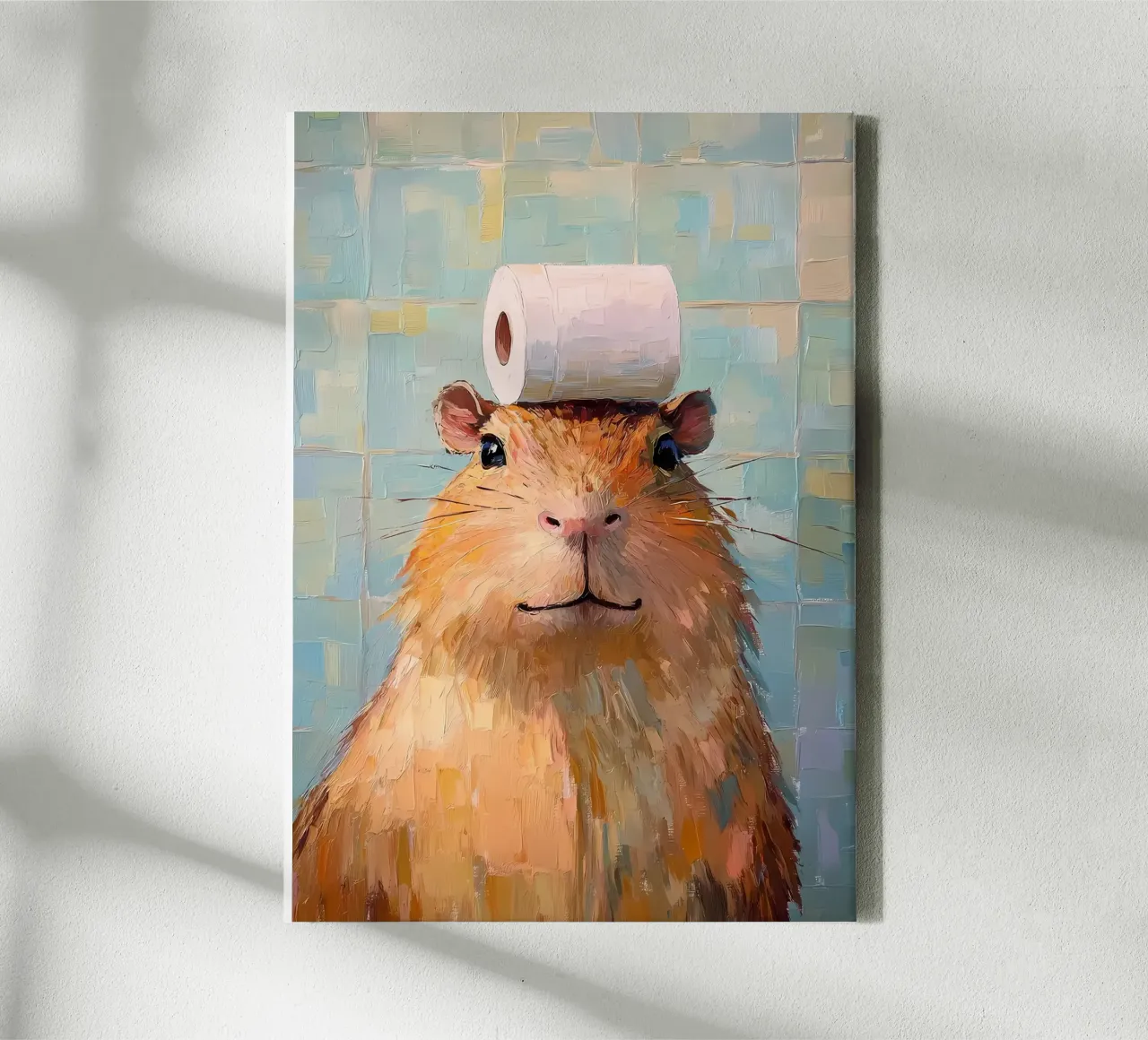 Hamster met wc-papier canvas met Baklijst van Adrian Patel