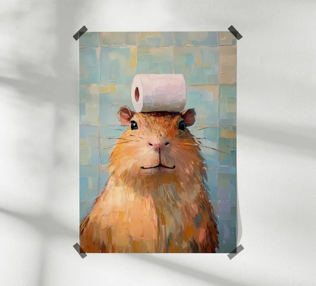 Hamster met wc-papier poster van Adrian Patel