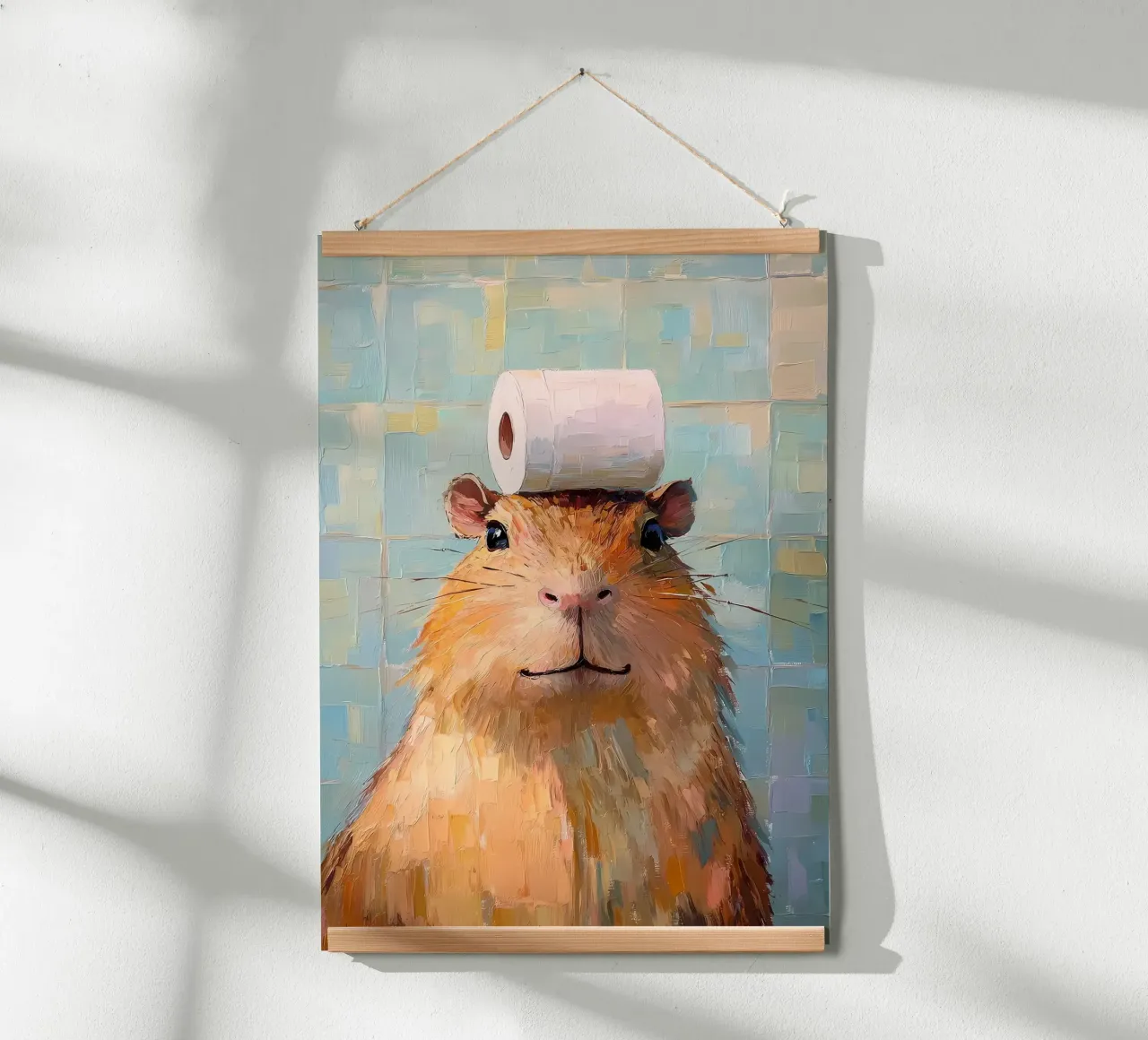 Hamster met wc-papier poster van Adrian Patel